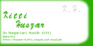 kitti huszar business card